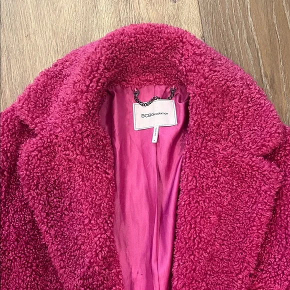 BCBG Cozy Pink Teddy Coat - Picture 4 of 4